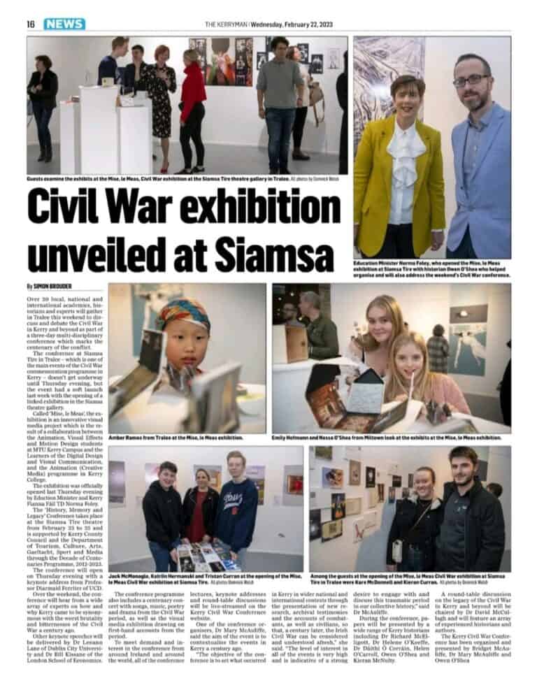 Civil War exhibition unveiled at Siamsa